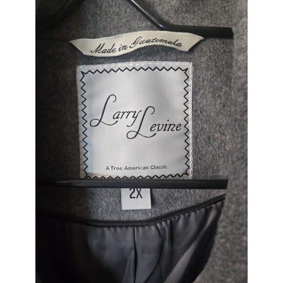 Larry Levine Coat Womens 2XL Light Heather Gray Wool Overcoat Peacoat - Picture 3 of 10